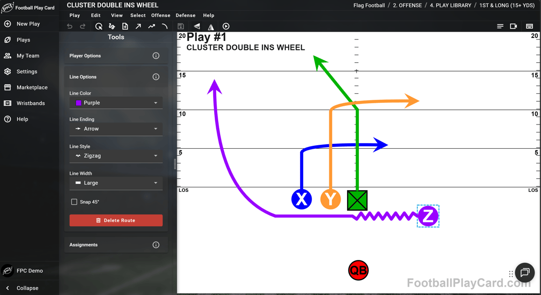 Football-Play-Card-IFAF-Flag-Field-Layout