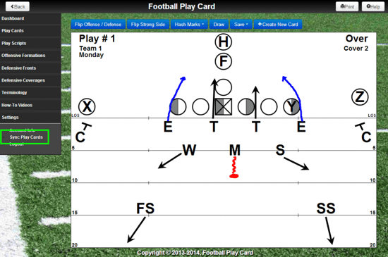 Take Football Play Card to the practice field with Offline Mode and share your play card binder with other coaches and/or players