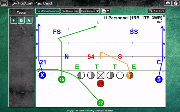 Football Play Card Add Notes Freeform Lines