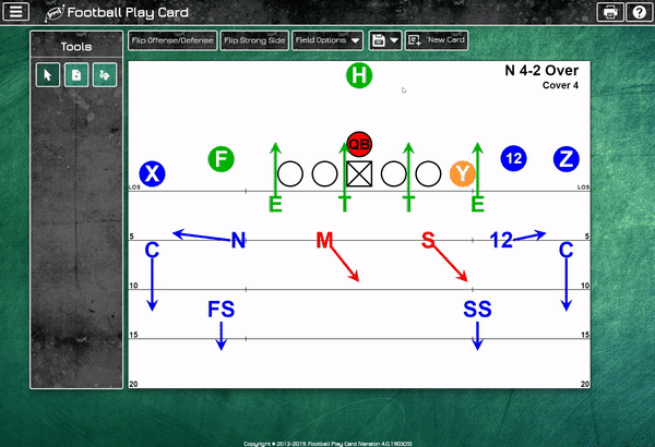 Canadian 12 Man Football Football Play Card