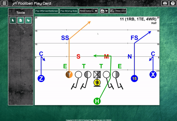 Canadian 12 Man Football Football Play Card