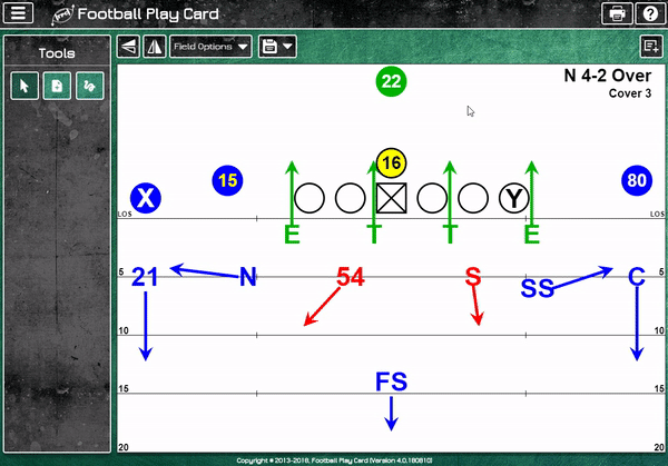 Updated Drawing Tools for Play Cards and Playbooks Football Play Card