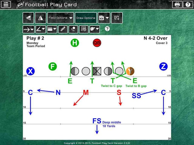 Football Play Card - Defense