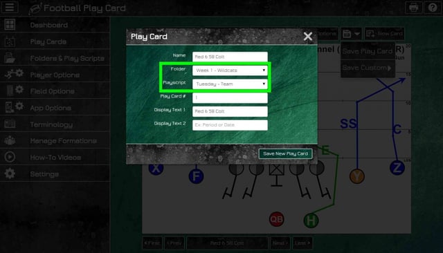 Football Play Card - Folders and Play Scripts