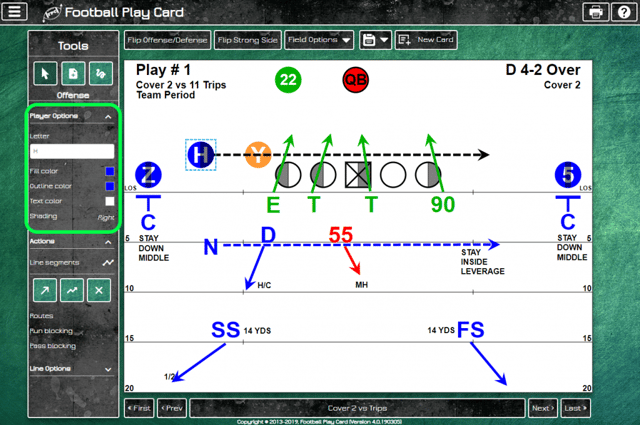 Football Play Card - Update Player Options