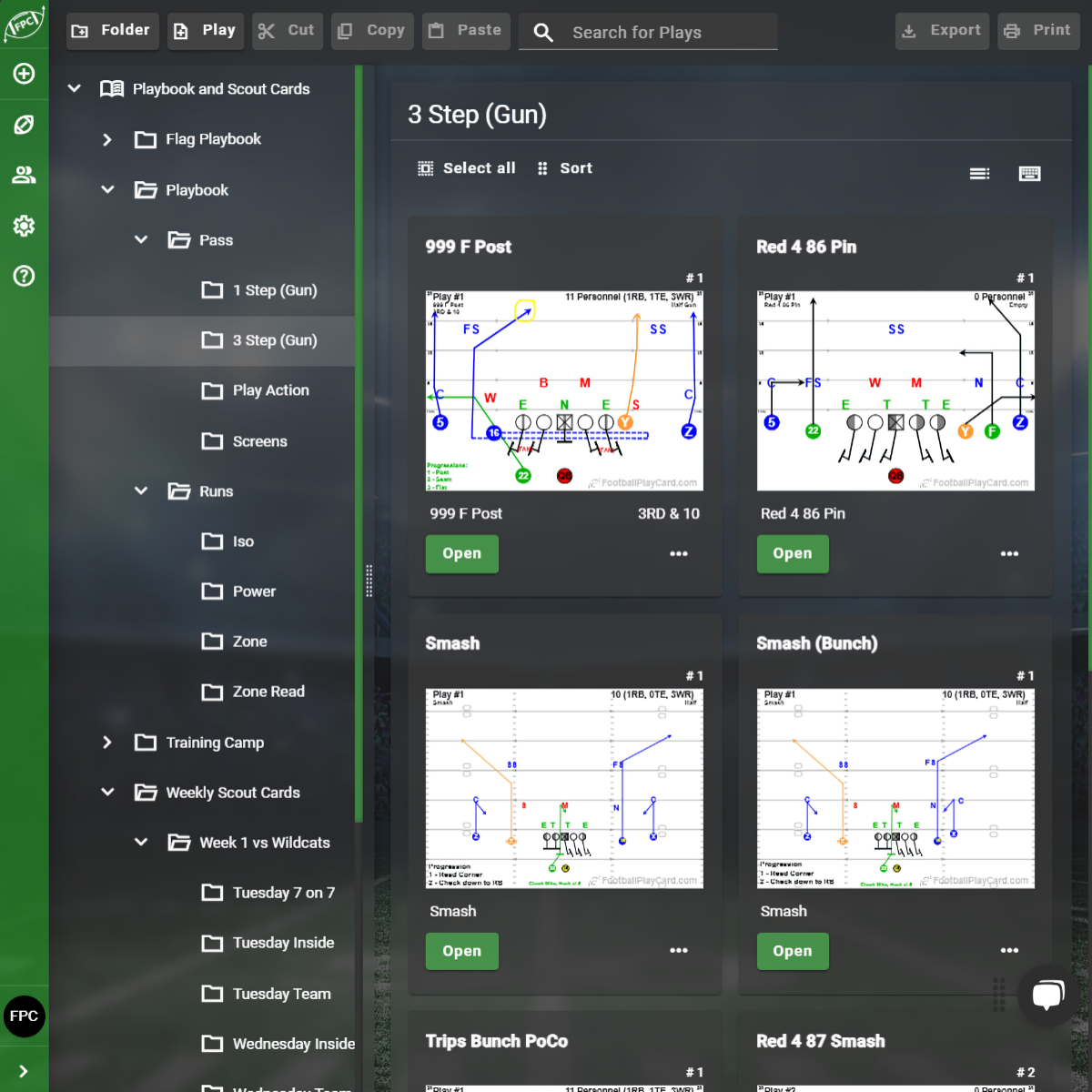Square - Football Play Card - Play Card Manager Offense
